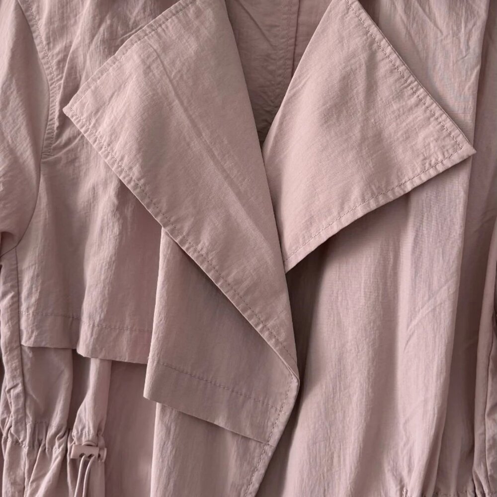 Love Tree Blush Pink Open Front Drawstring Waist Trench Coat Jacket Small NWOT - Picture 2 of 14
